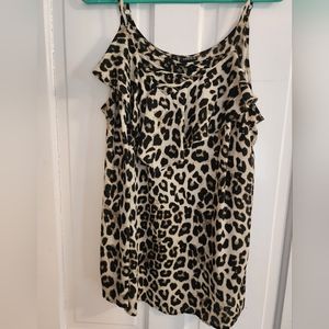 Leopard Print Ruffle Tank